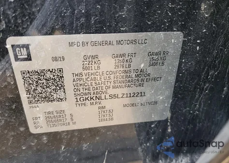 2020 GMC Acadia At4 z USA, uszkodzony, nr VIN 1GKKNLLS5LZ112211